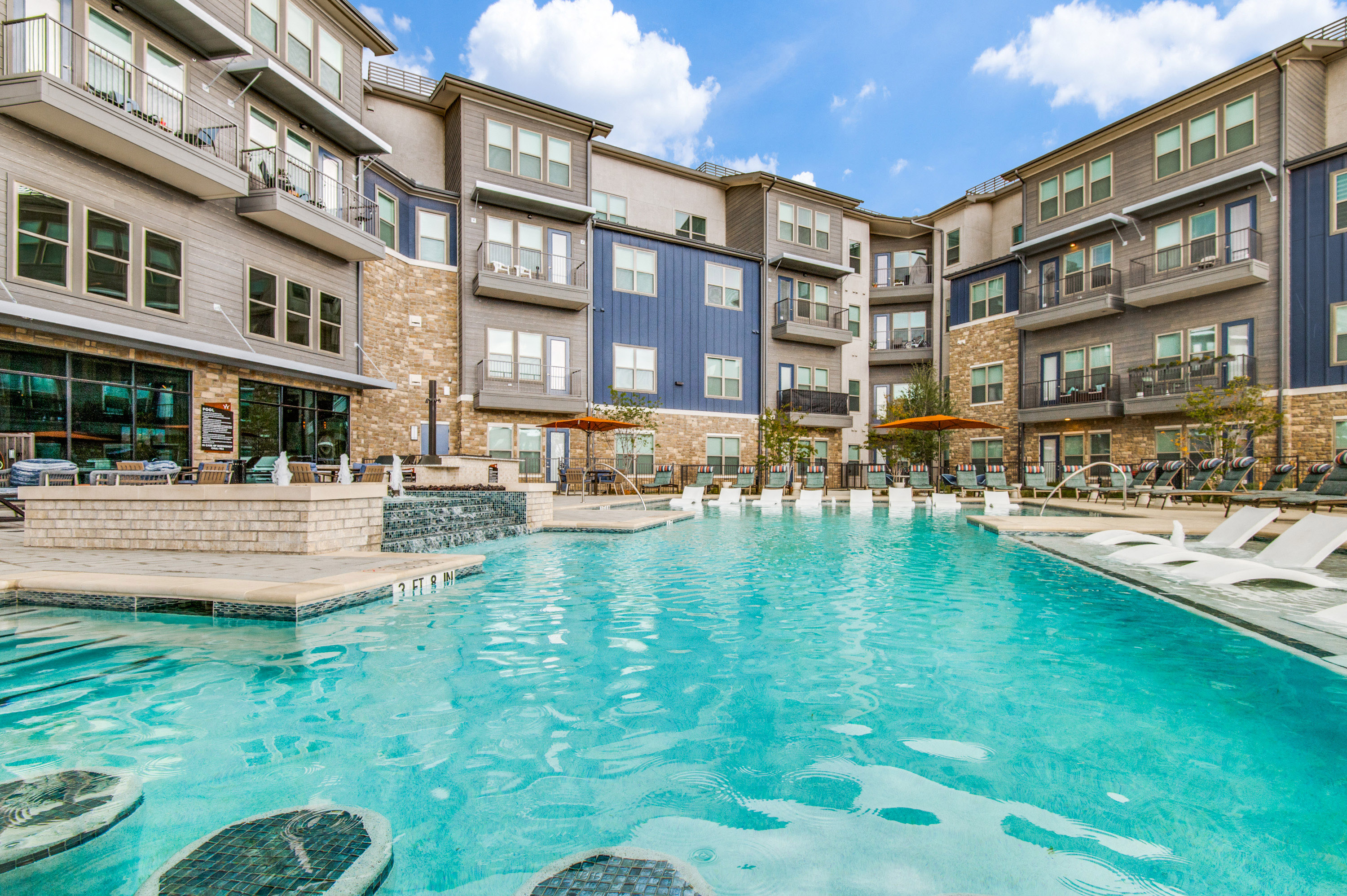 Resort-style pool and expansive sundeck